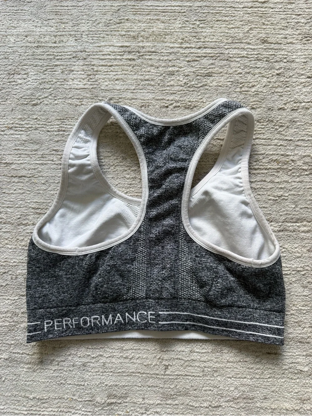 Calvin Klein Dark Heather Gray Racerback Sports Bra (Size Small)